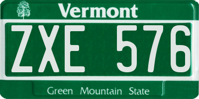 VT license plate ZXE576