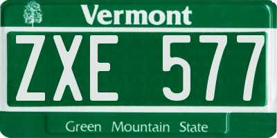 VT license plate ZXE577