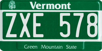 VT license plate ZXE578