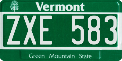 VT license plate ZXE583