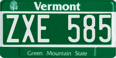 VT license plate ZXE585