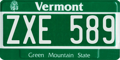 VT license plate ZXE589