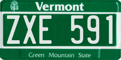 VT license plate ZXE591