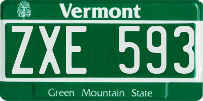 VT license plate ZXE593