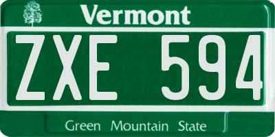 VT license plate ZXE594
