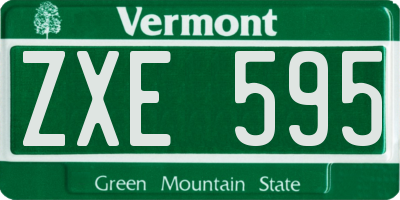 VT license plate ZXE595