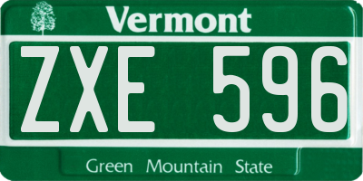 VT license plate ZXE596