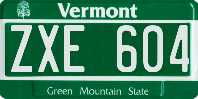 VT license plate ZXE604