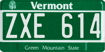 VT license plate ZXE614