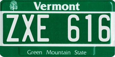 VT license plate ZXE616