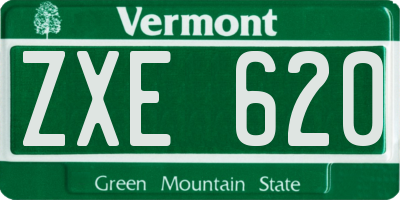 VT license plate ZXE620