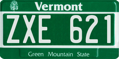VT license plate ZXE621
