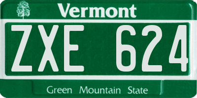 VT license plate ZXE624