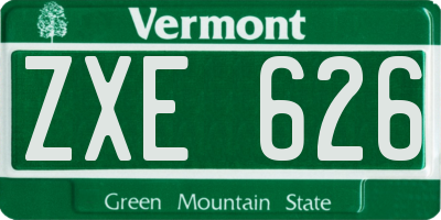 VT license plate ZXE626