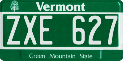 VT license plate ZXE627