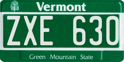 VT license plate ZXE630