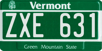 VT license plate ZXE631