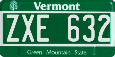 VT license plate ZXE632