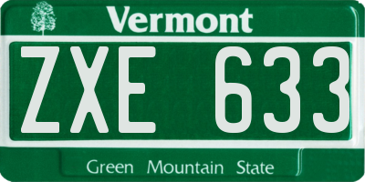 VT license plate ZXE633