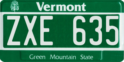 VT license plate ZXE635