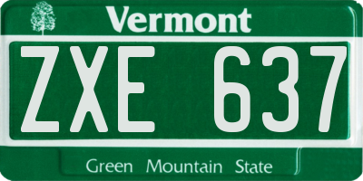 VT license plate ZXE637