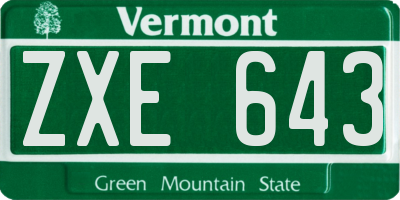 VT license plate ZXE643