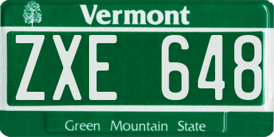 VT license plate ZXE648