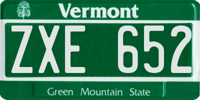 VT license plate ZXE652