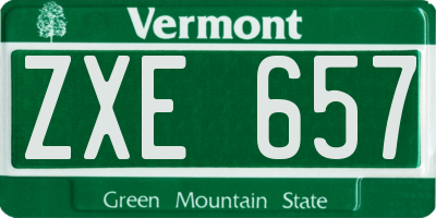 VT license plate ZXE657