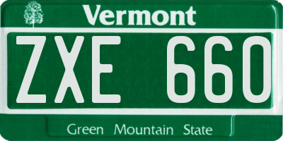 VT license plate ZXE660