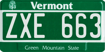 VT license plate ZXE663