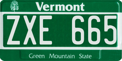VT license plate ZXE665