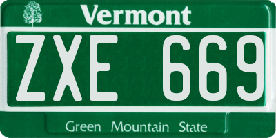 VT license plate ZXE669