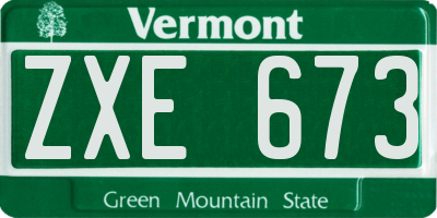 VT license plate ZXE673