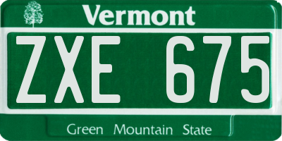 VT license plate ZXE675