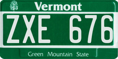 VT license plate ZXE676
