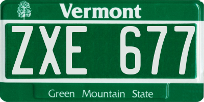 VT license plate ZXE677
