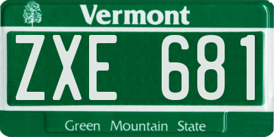 VT license plate ZXE681