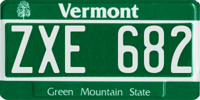 VT license plate ZXE682