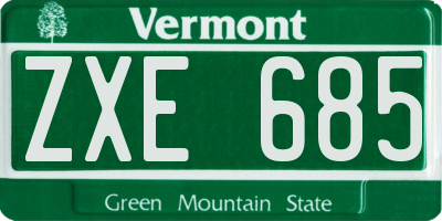 VT license plate ZXE685