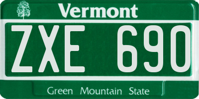 VT license plate ZXE690