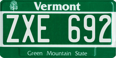 VT license plate ZXE692