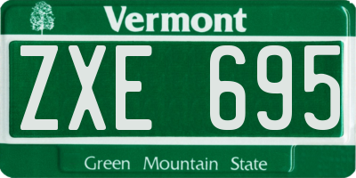 VT license plate ZXE695