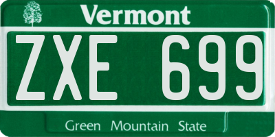 VT license plate ZXE699