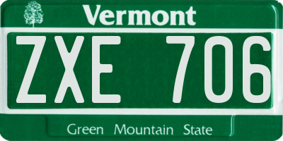VT license plate ZXE706