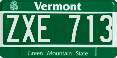 VT license plate ZXE713