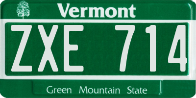 VT license plate ZXE714