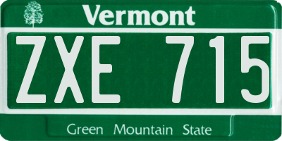 VT license plate ZXE715