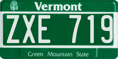 VT license plate ZXE719