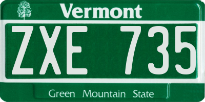 VT license plate ZXE735